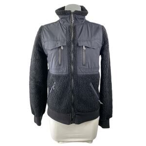 Burton Bolden Women's Black Fleece Sherpa Utility Long Sleeve Full Zip Jacket S
